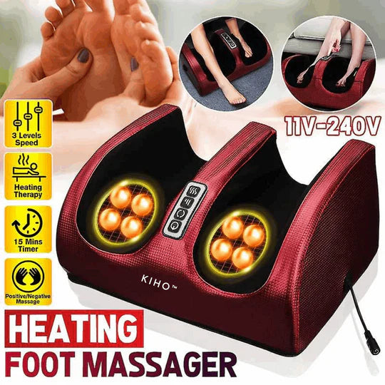 Electric Foot Massager جهاز تدليك القدم الكهربائي مع حرارة، 3 مستويات، مؤقت 15 دقيقة، 110V–240V